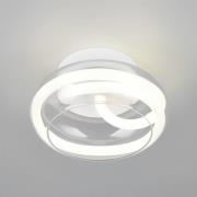 LED-vegglampe Tarsia, matt hvit, Ø 21,5 cm, glass