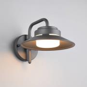 Utendørs vegglampe Atrato, antrasitt, Ø 20 cm, metall