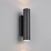 Utendørs vegglampe Yamuna, antrasitt, høyde 23 cm, metall, IP65