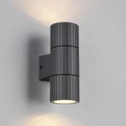 Utendørs vegglampe Parana, antrasitt, høyde 16 cm, metall, 2 lyskilder...