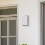 Sensor-utendørs vegglampe 059, stål opalglas 29 cm IP44 E27