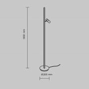 Maytoni LED-gulvlampe Thin, messing, aluminium, høyde 155 cm, dimbar