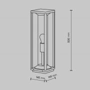 Maytoni sokkellampe Cell, grafitt, aluminium, høyde 50 cm, IP54