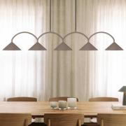 Globen Lighting hengelampe CURVE, lengde 165 cm, brun med 5 lyskilder.