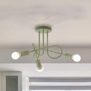 Taklampe Oxford, grønn, metall, 3 lyskilder, E27