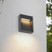 Lucande utendørs LED-vegglampe Tavion, 16 cm, antrasitt, IP65