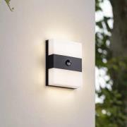 PRIOS LED-utendørs vegglampe Teekon, antrasitt, sensor, IP44