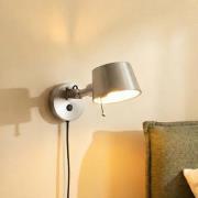 Lucande vegglampe Silka, 14 cm, nikkel, fleksibel, stikkontakt