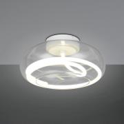 LED-taklampe Tarsia, matt hvit, Ø 40 cm glass