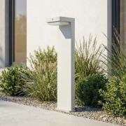 Lindby LED-solcellelampe Eleazar, hvit, aluminium, sensor