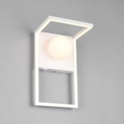 LED-vegglampe Arola, matt hvit, bredde 17 cm, metall