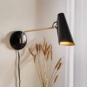Northern vegglampe Birdy Swing, svart/messing