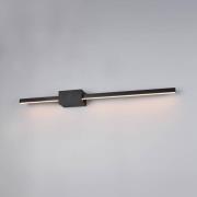 LED-vegglampe Cassino, matt svart, bredde 70 cm, metall
