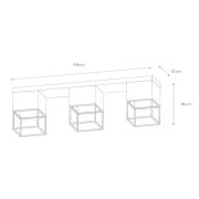 Rixt taklampe svart, kantet, 3 lyskilder