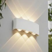 Lindby utendørs LED-vegglampe Ithan, 3 lyskilder, hvit, 17 cm