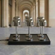 Lucande LED-batteridrevet bordlampe Quill, krom, CCT, dimbar