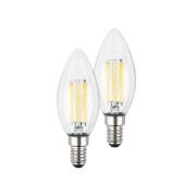 LED-pære E14 2,5W klar 3000K 525 lm Energiklasse A 2er