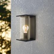 Utendørs vegglampe Cascinetta, bredde 17 cm, svart, metall