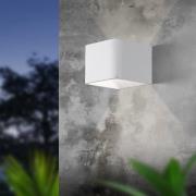 Utendørs LED-vegglampe Doninni 1, hvit, bredde 13 cm, 2 lyskilder.
