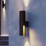 Utendørs LED-vegglampe Montelauro, svart, høyde 32 cm, metall