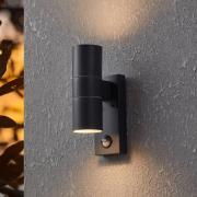 LED-vegglampe Riga 5 antrasitt, 21 cm  Metall Sensor, 2 lyskilder.