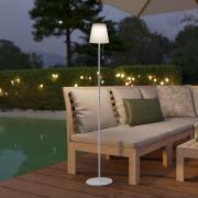Solar-LED-terrasselampe Scordiano-L, hvit, høyde 120 cm