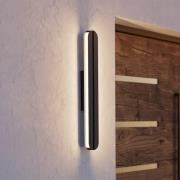Utendørs LED-vegglampe Vascella, svart, lengde 60 cm, metall