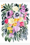 PelcasaPoster Urja Loose Floral Watercolor BouquetBeigePostereFra Home...