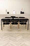 Venture HomeSpisegruppe Pelle med 6 Arrow spisestolerSvartSpisegrupper...