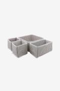 HermiaSett med oppbevaringsesker (4 deler) - DebraGråSmåoppbevaringFra...