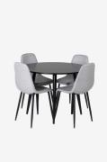 Venture HomeSpisebordssett Plaza med 4 stoler PolarSvartSpisegrupperFr...