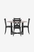 Venture HomeSpisegruppe Durango med 4 stk spisestoler CrosettBrunSpise...