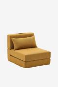 Kave HomeArty sennepsfarget, konvertibel puff/seng 70 x 89 (200) cmGul...