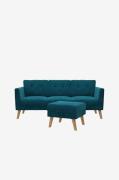 CosmoLiving by CosmopolitanSofa 3-seters sofa + ottomansk GloriaBlå3-s...