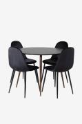 Venture HomeSpisegruppe Pia inkl. 4 stk spisestoler PenallySvartSpiseg...