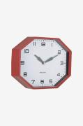KarlssonVeggklokke Modern Factory OctagonRødVeggklokker & bordklokkerF...