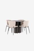 Venture HomeSpisegruppe Olivia med 4 stk spisestoler ModestoBrunSpiseg...