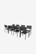 Venture HomeSpisegruppe Marbella med 8 spisestoler SantoriniSvartSpise...