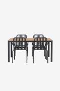 Venture HomeSpisegruppe Break med 4 stk spisestoler PekingNaturSpisegr...