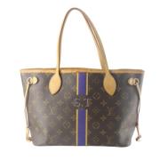 Pre-owned Brunt lerret Louis Vuitton Neverfull