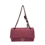 Pre-owned Rosa skinn Chanel klaff veske