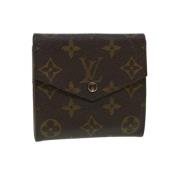 Pre-owned Brunt lerret Louis Vuitton lommebok