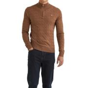 Herre Merino Kabelstrikk Halv-Zip Genser