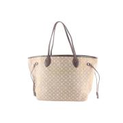 Pre-owned Beige lerret Louis Vuitton Neverfull