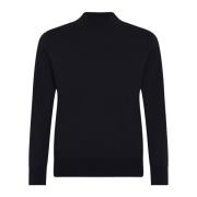 Bomull Turtleneck Bluse Lettvekt Sort