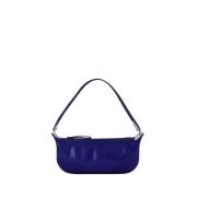 Blå Lær Mini Amira Hobo Bag