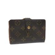 Pre-owned Brunt lerret Louis Vuitton lommebok