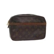 Pre-owned Brunt lerret Louis Vuitton Compiègne