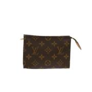 Pre-owned Brunt lerret Louis Vuitton lommebok