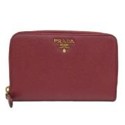 Pre-owned Burgunder Leather Prada lommebok